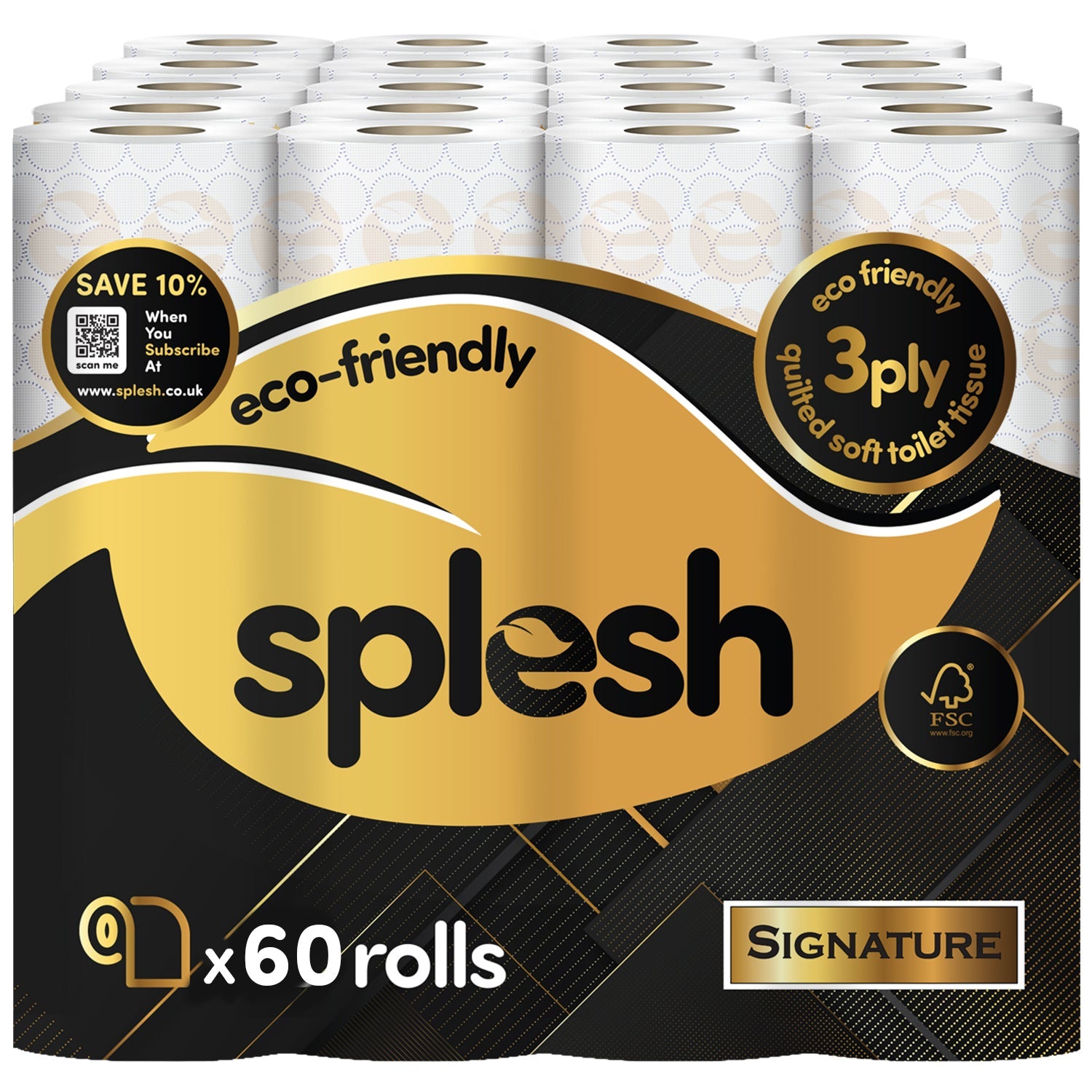 Splesh Toilet Roll Signature Scented 60 Rolls|Quilted 3-Ply Soft Toilet Paper