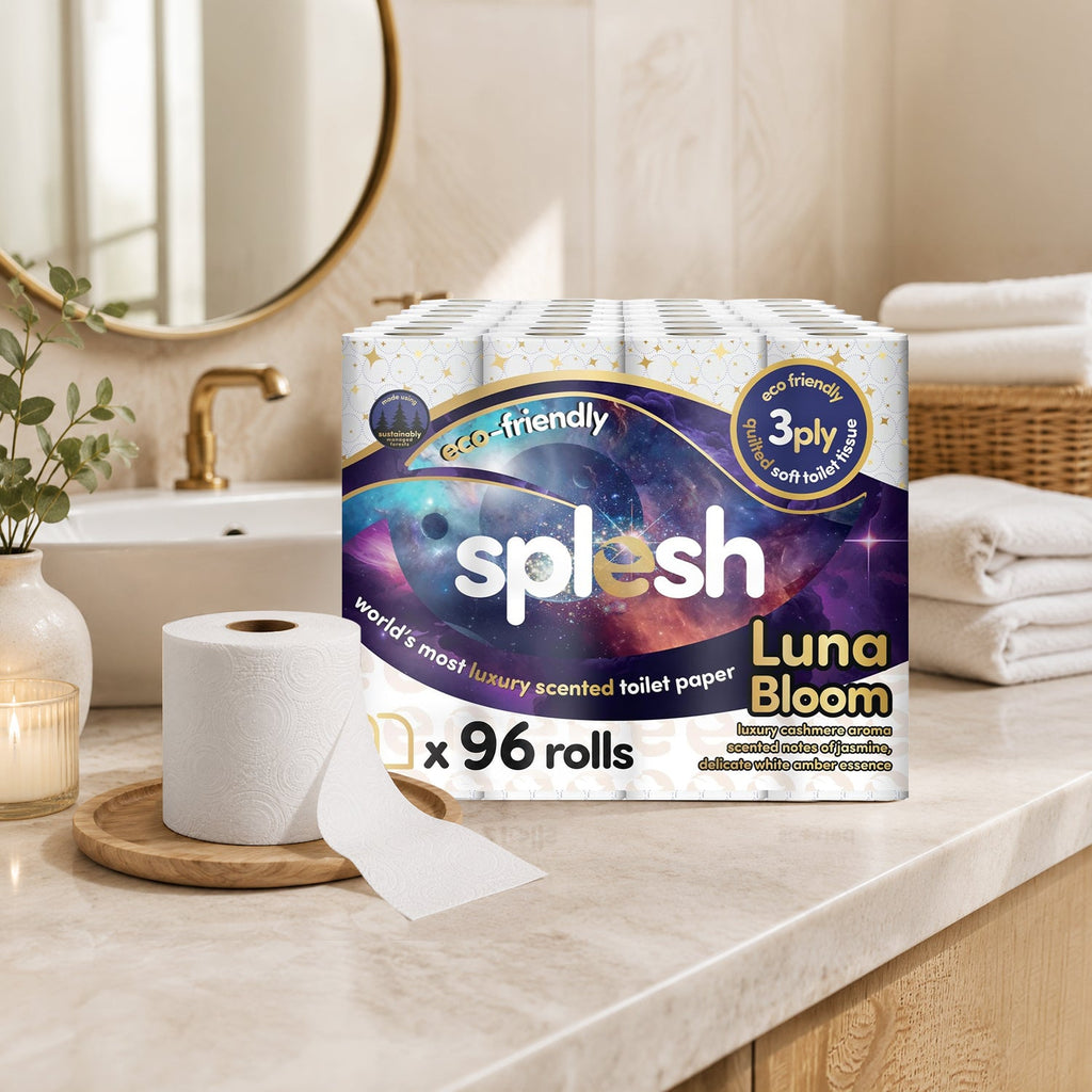 Splesh Quilted Luna Bloom 3-Ply Luxury Scented Toilet Tissue Paper, 96 Rolls