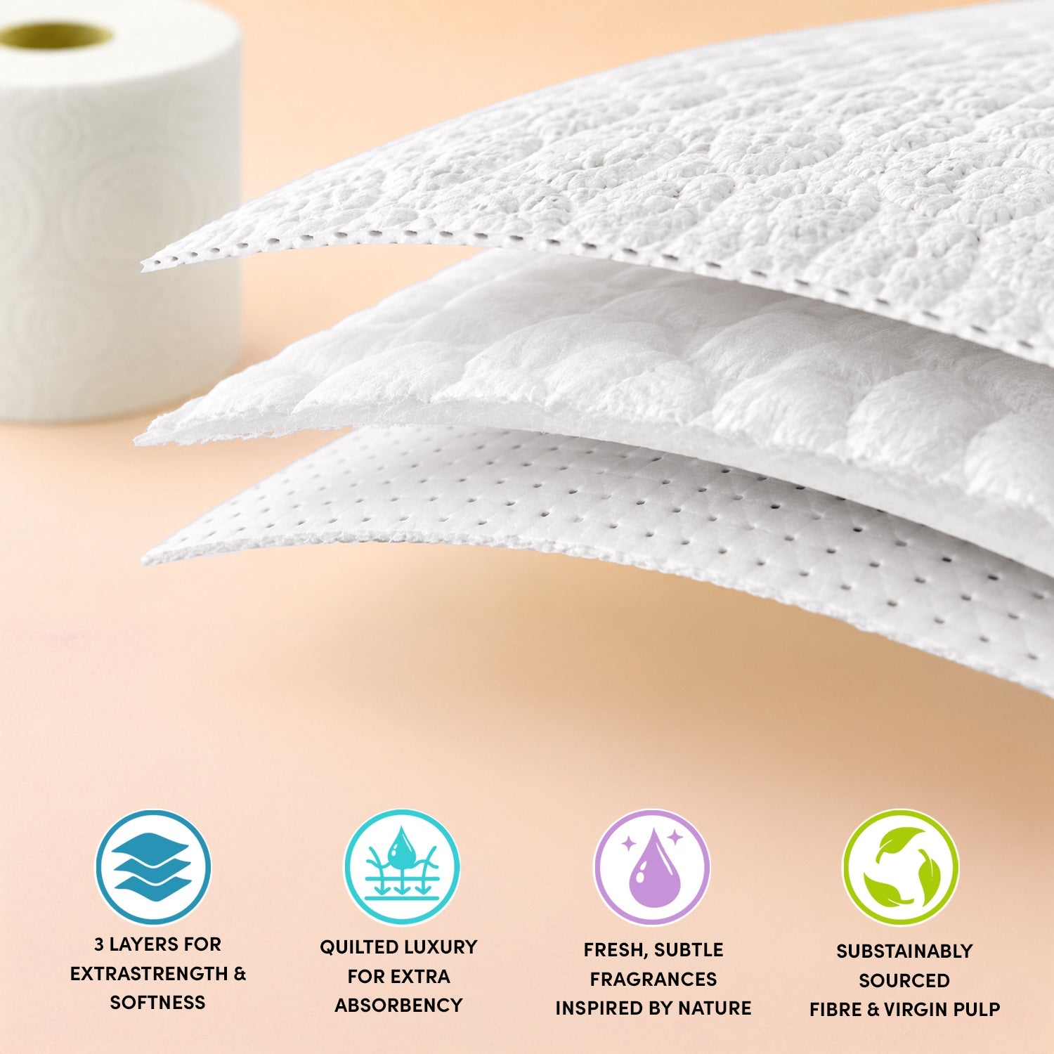 Splesh Toilet Roll Signature Scented 12 Rolls|Quilted 3-Ply Soft Toilet Paper