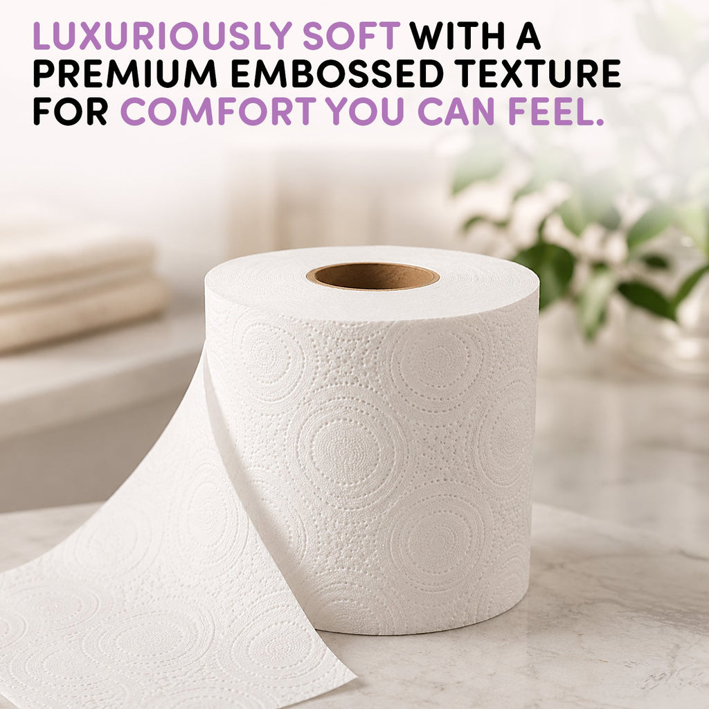 Splesh Toilet Roll, Soft & Quilted Eco-Friendly Lavender, 60 Rolls