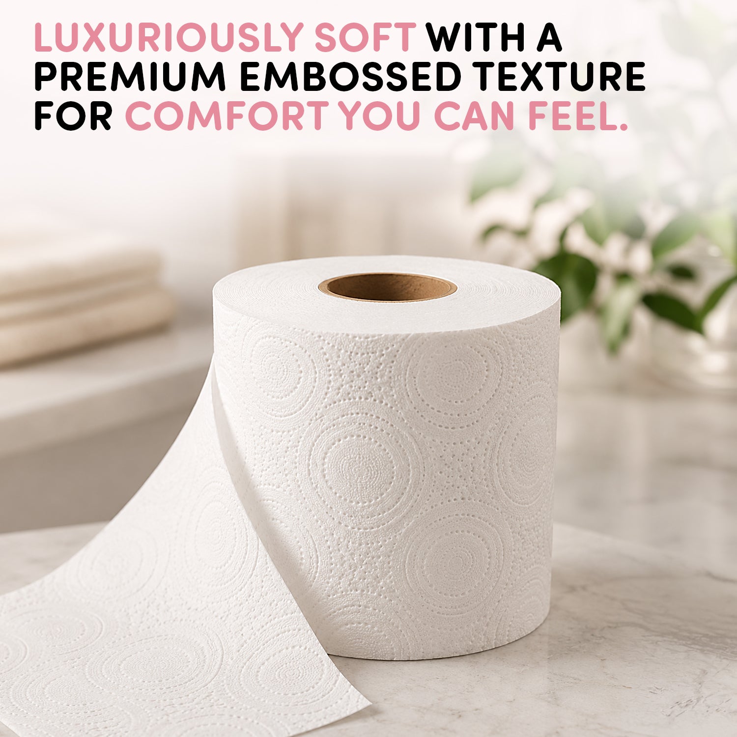 Splesh Quilted Toilet Roll Luxury Vanilla & Marshmallow 3-Ply Soft Toilet Paper, 24 Rolls