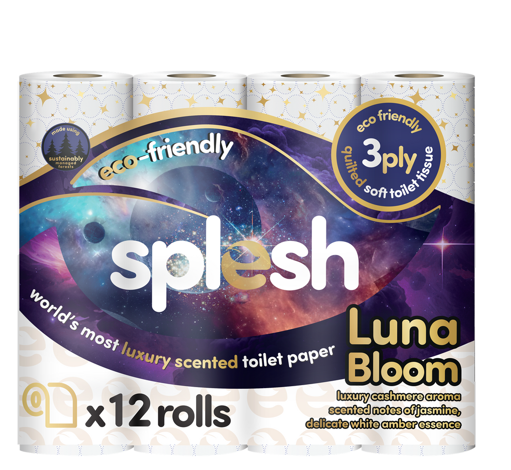 Splesh Quilted Luna Bloom 3-Ply Luxury Scented Toilet Tissue Paper, 12 Rolls