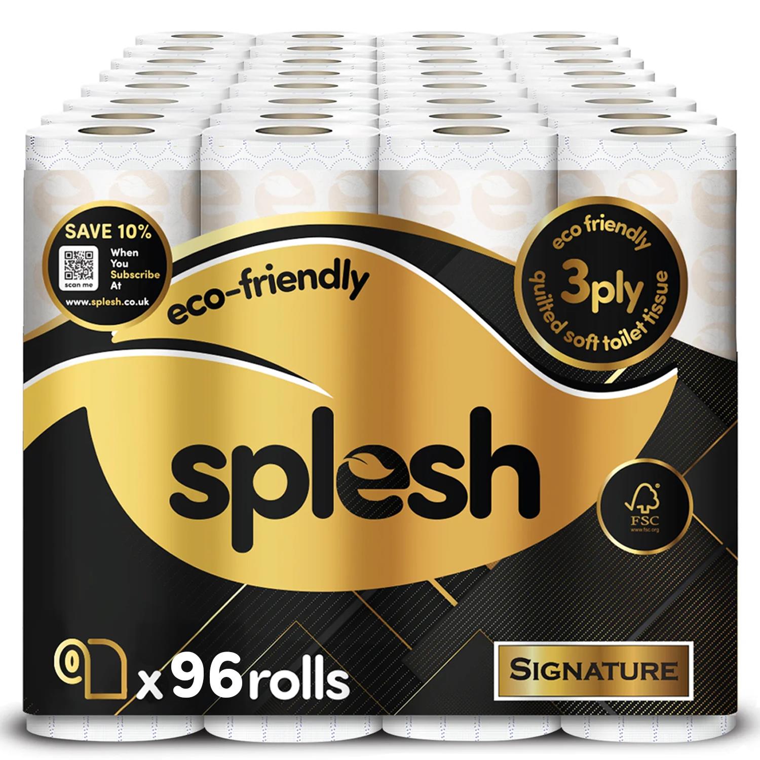 Splesh Toilet Roll Signature Scented 96 Rolls|Quilted 3-Ply Soft Toilet Paper
