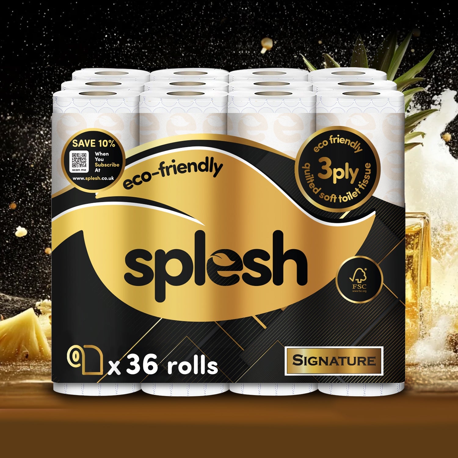 Splesh Toilet Roll Signature Scented 36 Rolls|Quilted 3-Ply Soft Toilet Paper