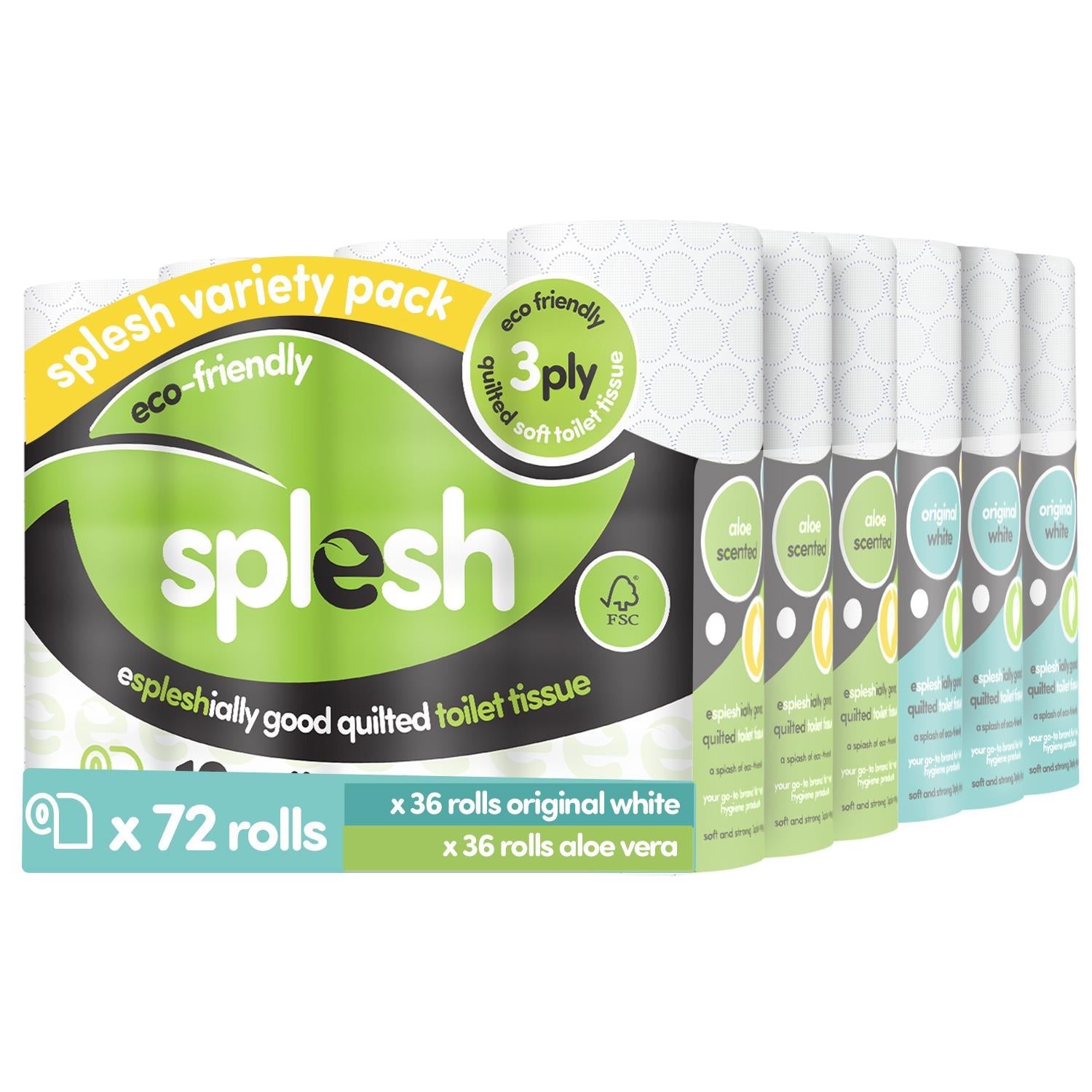 Pick & Mix Splesh Super Saver 72 Toilet Rolls Variety Pack