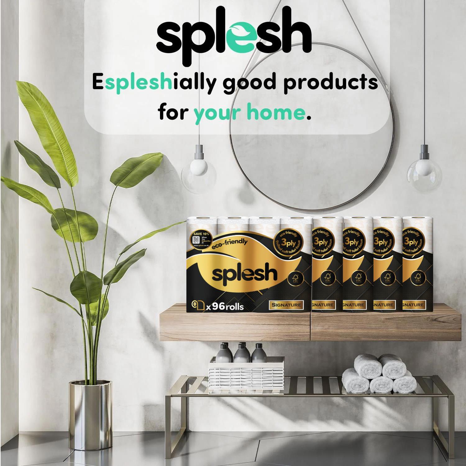 Splesh Toilet Roll Signature Scented 96 Rolls|Quilted 3-Ply Soft Toilet Paper