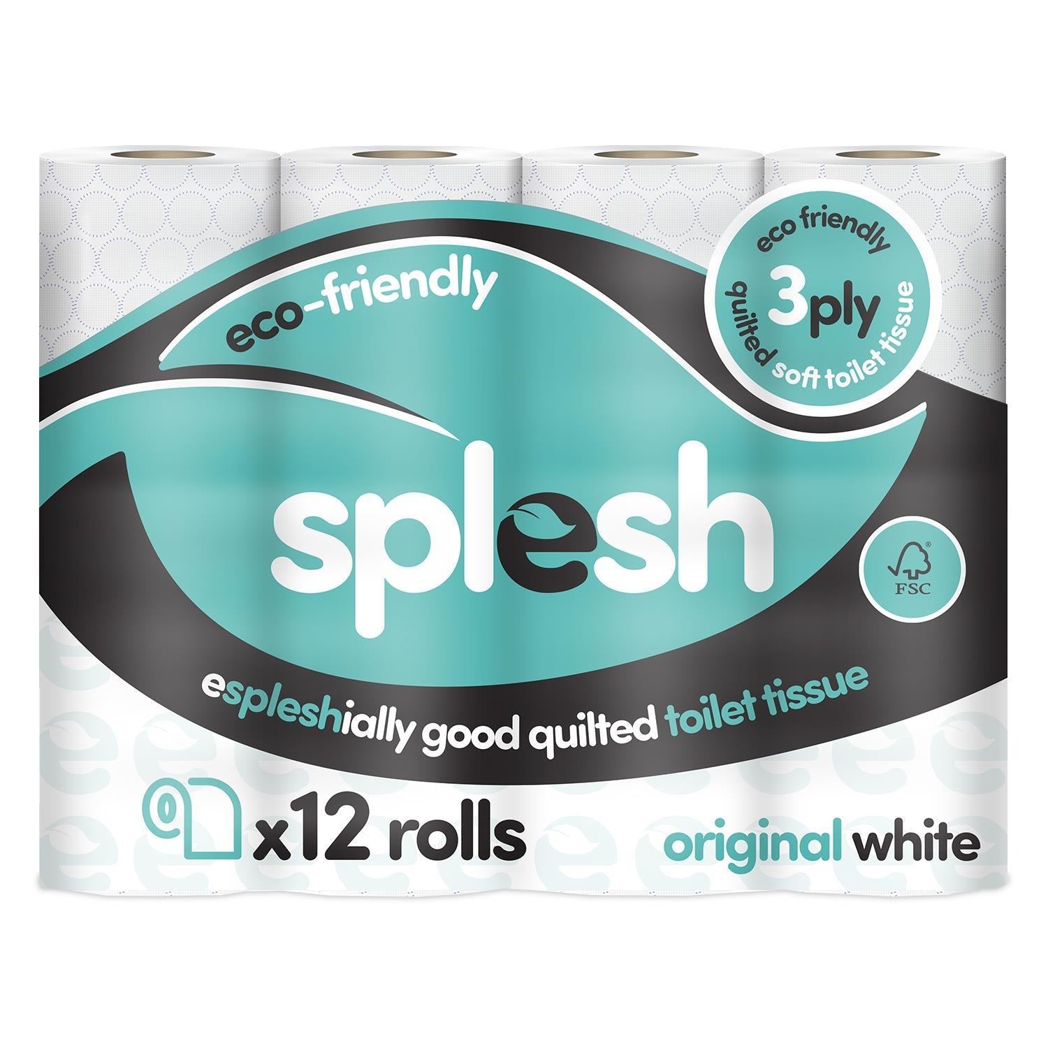 Splesh Toilet Roll Quilted White 12 Rolls, Culina Kitchen Towel 3 Rolls with Ultra Soft Tissues 1 Cube