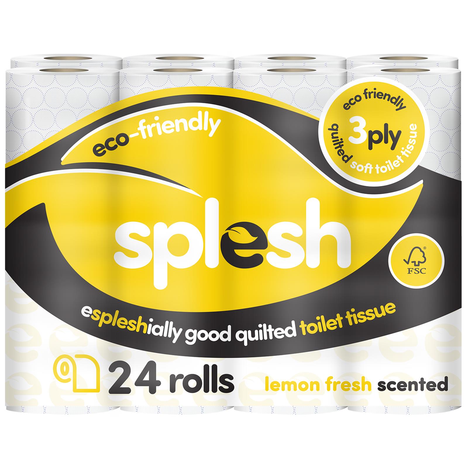 Splesh Soft & Quilted White, Lavender Aloe Vera or Lemon Toilet Tissue 24 Rolls
