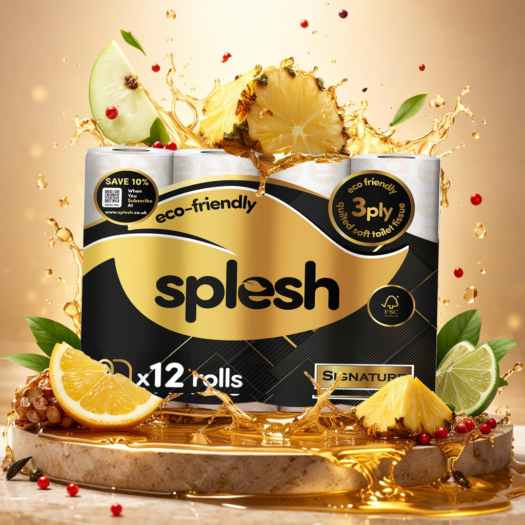 Splesh Toilet Roll Signature Scented 12 Rolls|Quilted 3-Ply Soft Toilet Paper