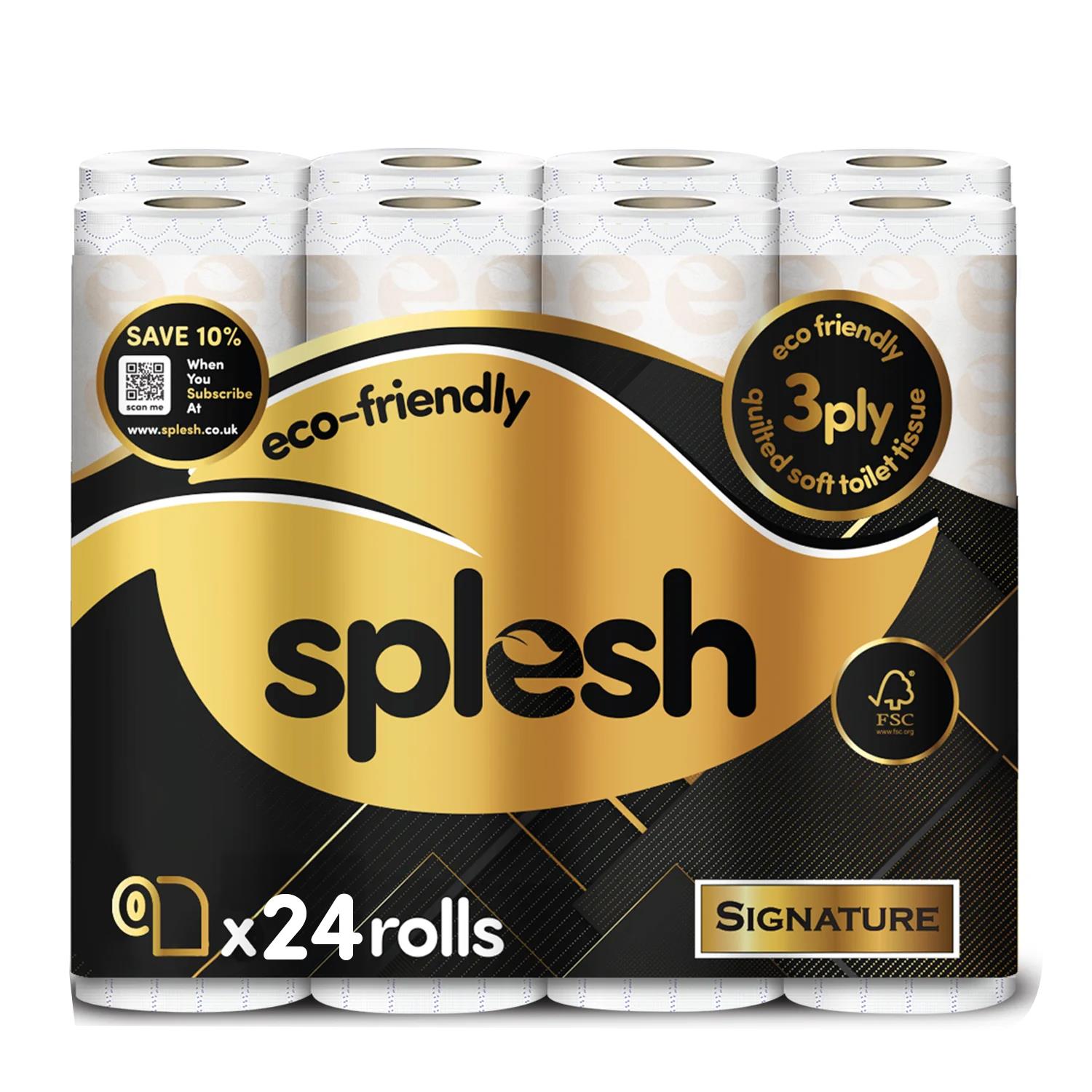 Splesh Toilet Roll Signature Scented 24 Rolls|Quilted 3-Ply Soft Toilet Paper