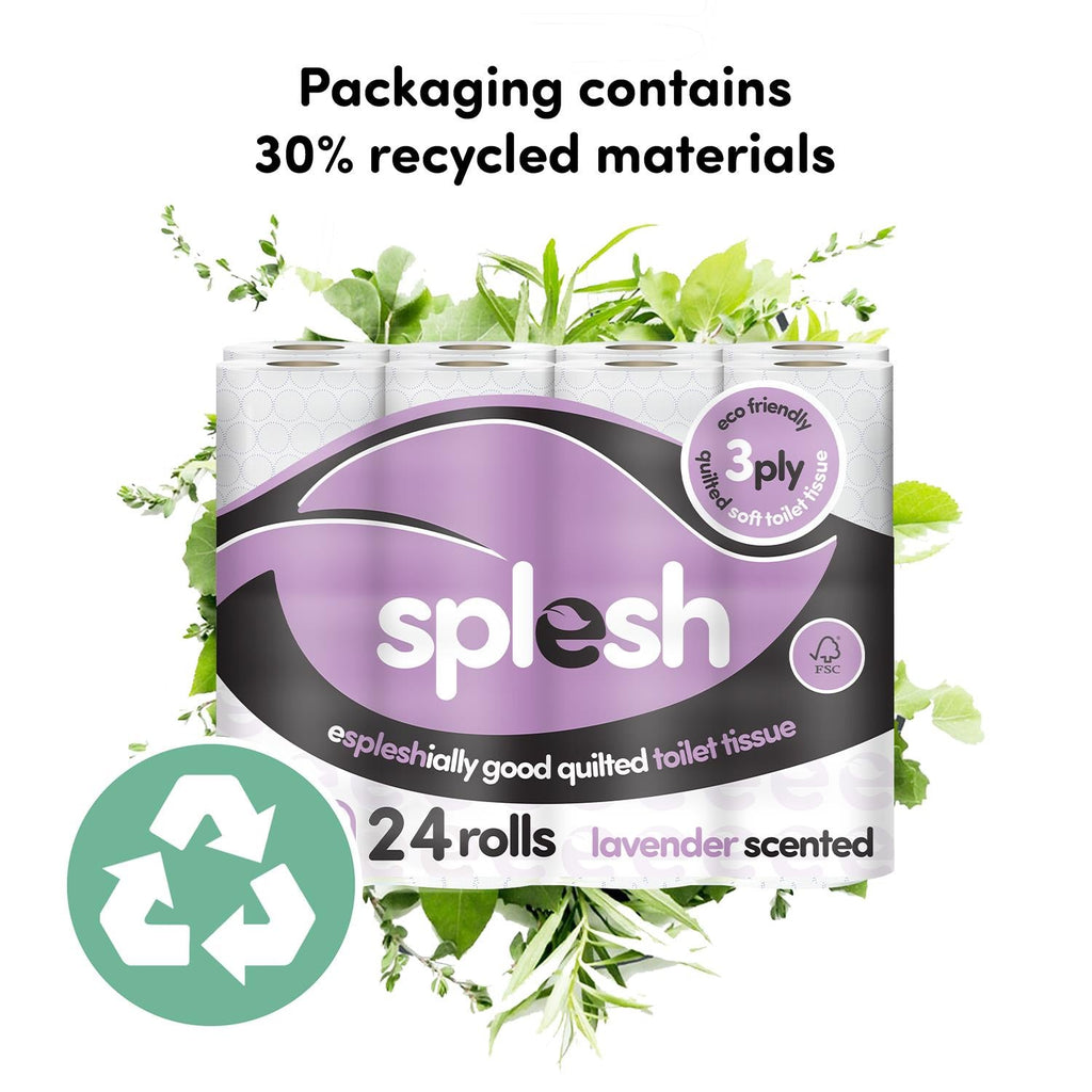 Splesh Soft & Quilted White, Lavender Aloe Vera or Lemon Toilet Tissue 24 Rolls
