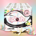 Splesh Quilted Toilet Roll Luxury Vanilla & Marshmallow 3-Ply Soft Toilet Paper, 96 Rolls