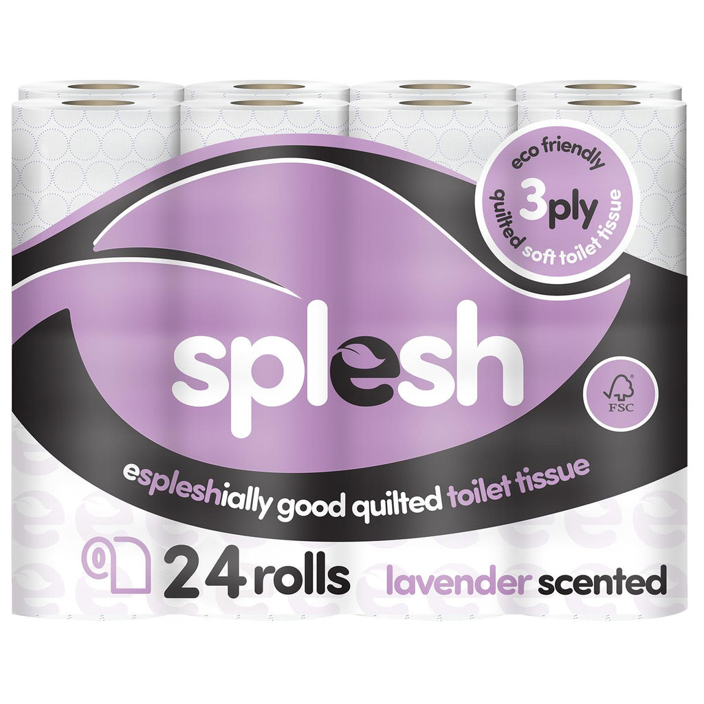 Splesh Soft & Quilted White, Lavender Aloe Vera or Lemon Toilet Tissue 24 Rolls