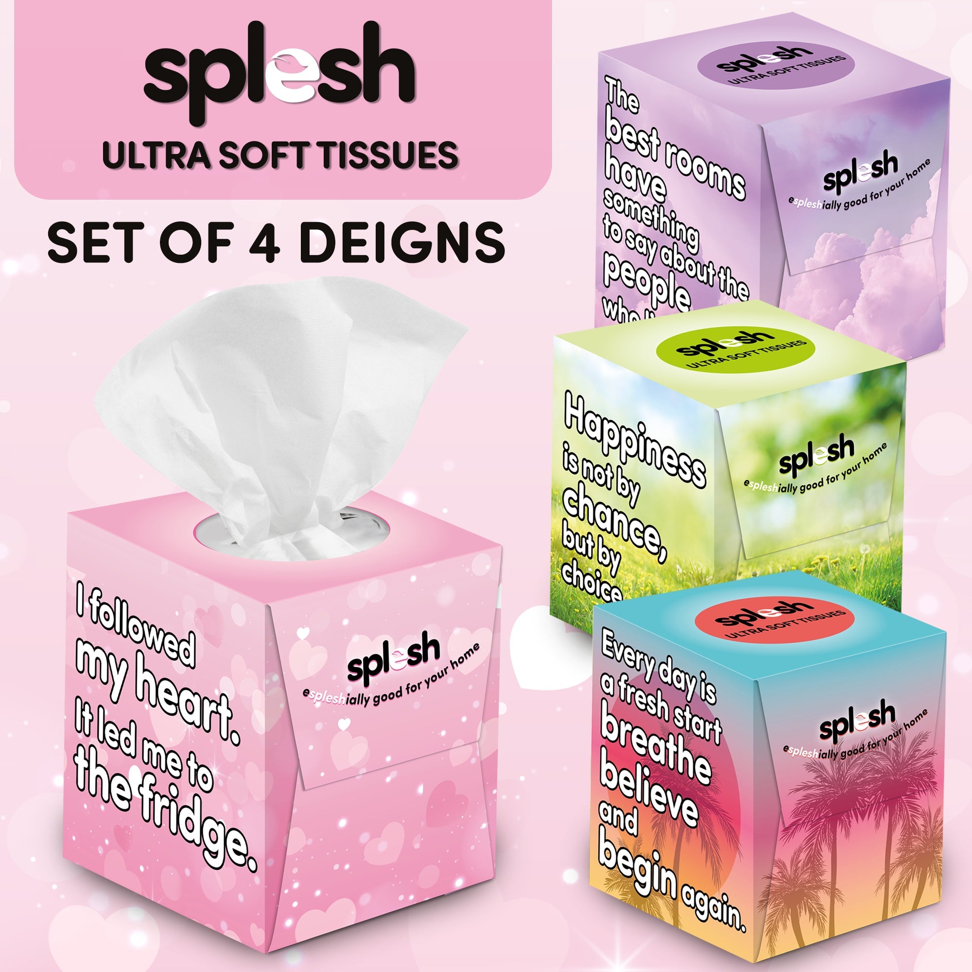 Splesh Ultra Soft Tissues, 48 Cube Boxes (2,688 Total) Bulk Pack